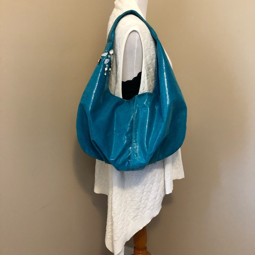 Ted Rossi”Jetset”Python Leather Teal(Turquoise)Ho… - image 6